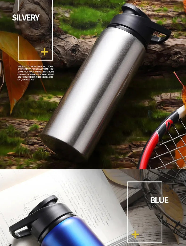 Portable Stainless Steel Water Bottle Bicycle Riding Drinking Water Bottle Outdoor Sport Travel Mug Metal Stainless Steel Bottle