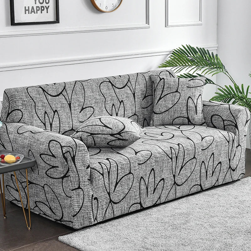 1pc Flower Printed Elastic Sofa Cover Antidirty Spandex Sofa Cover Furniture Protector for Bedroom Office Living Room Home Decor