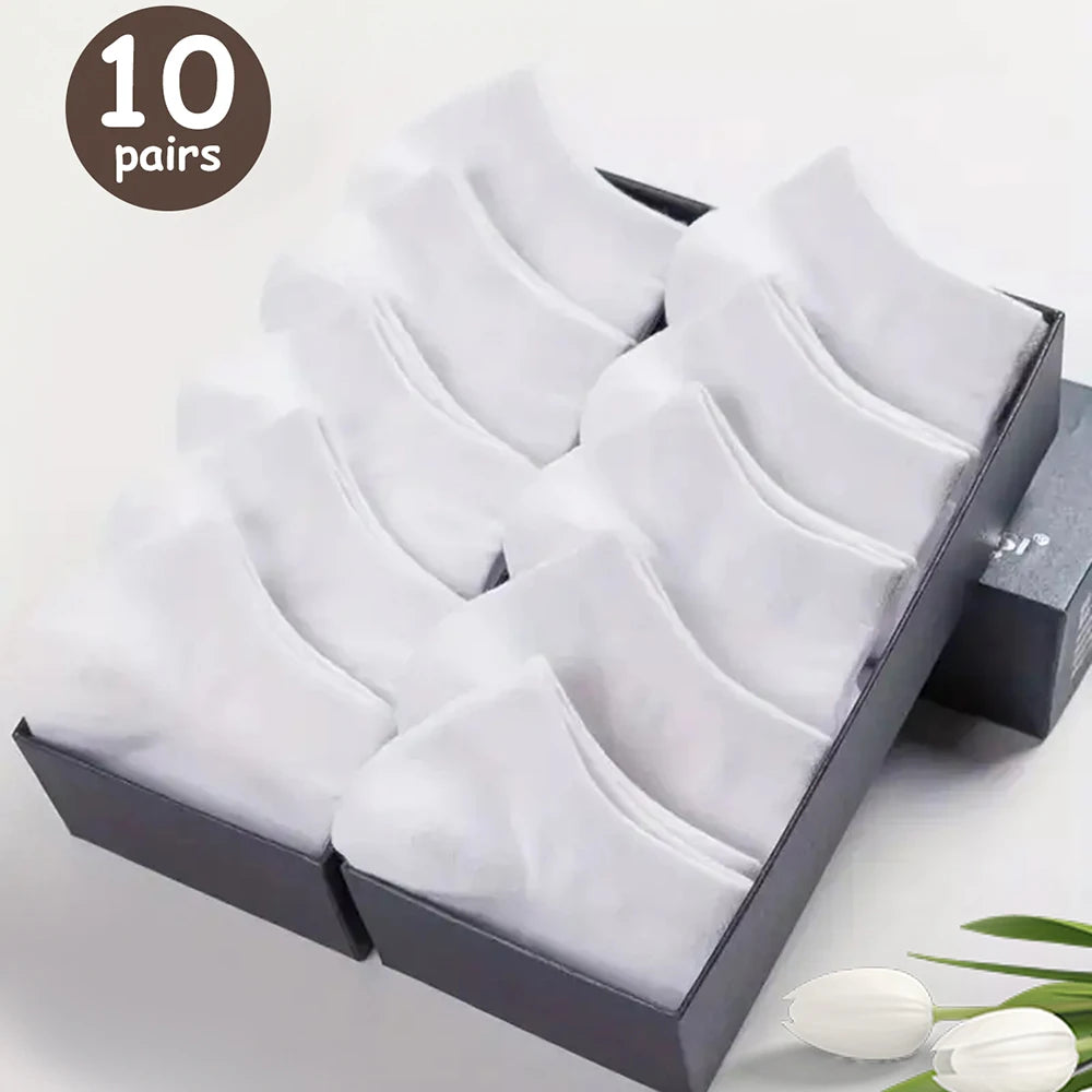 10/20/30/40/50 Pairs Of Breathable Deodorant Men's Low Cut Ankle Socks - Sweat Wicking And Comfortable Summer Wear