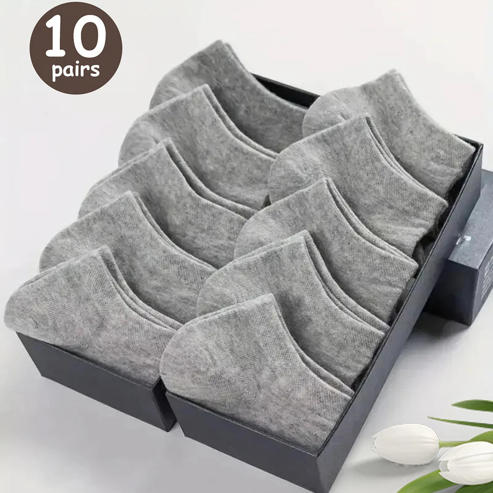 10/20/30/40/50 Pairs Of Breathable Deodorant Men's Low Cut Ankle Socks - Sweat Wicking And Comfortable Summer Wear