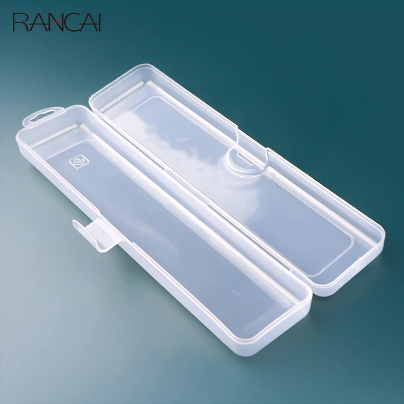 Portable Makeup Brush Storage Box  Eyebrow Pencil Tableware Chopsticks Transparent With Cover Organizer Case Beauty Tool