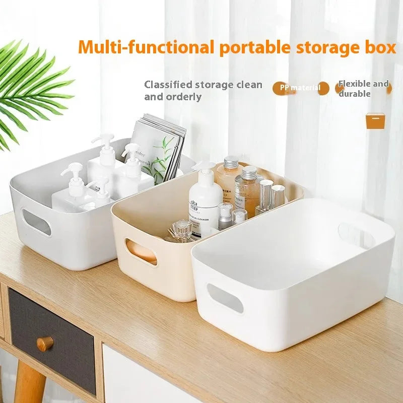 Desktop Storage Box, Cosmetics Clutter Organizer Box, Household Plastic Storage Box, Storage Box, Kitchen Storage, Bathroom