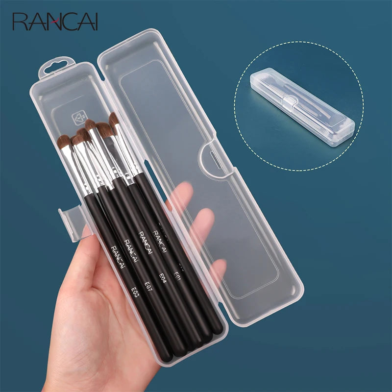 Portable Makeup Brush Storage Box  Eyebrow Pencil Tableware Chopsticks Transparent With Cover Organizer Case Beauty Tool