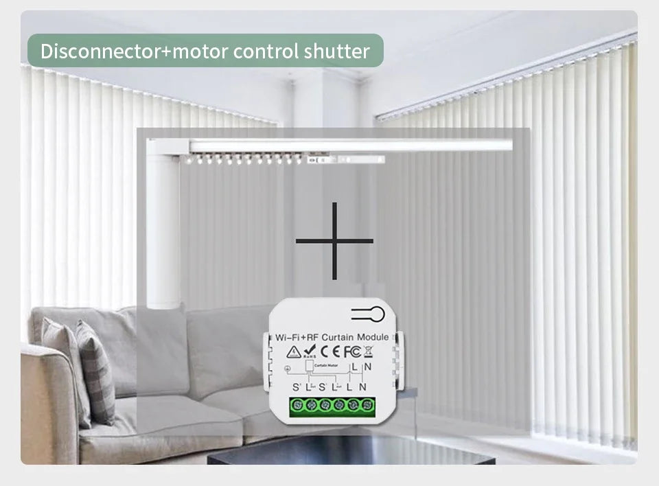 Wifi Smart Switch for Shutters Roller Blinds Projector Screen Window Shade Tuya Smart Life Alexa Google RF433 Remote Control