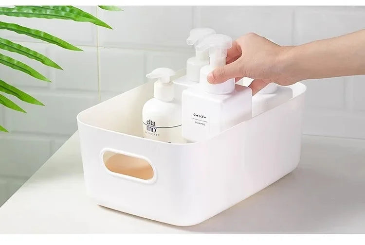 Desktop Storage Box, Cosmetics Clutter Organizer Box, Household Plastic Storage Box, Storage Box, Kitchen Storage, Bathroom