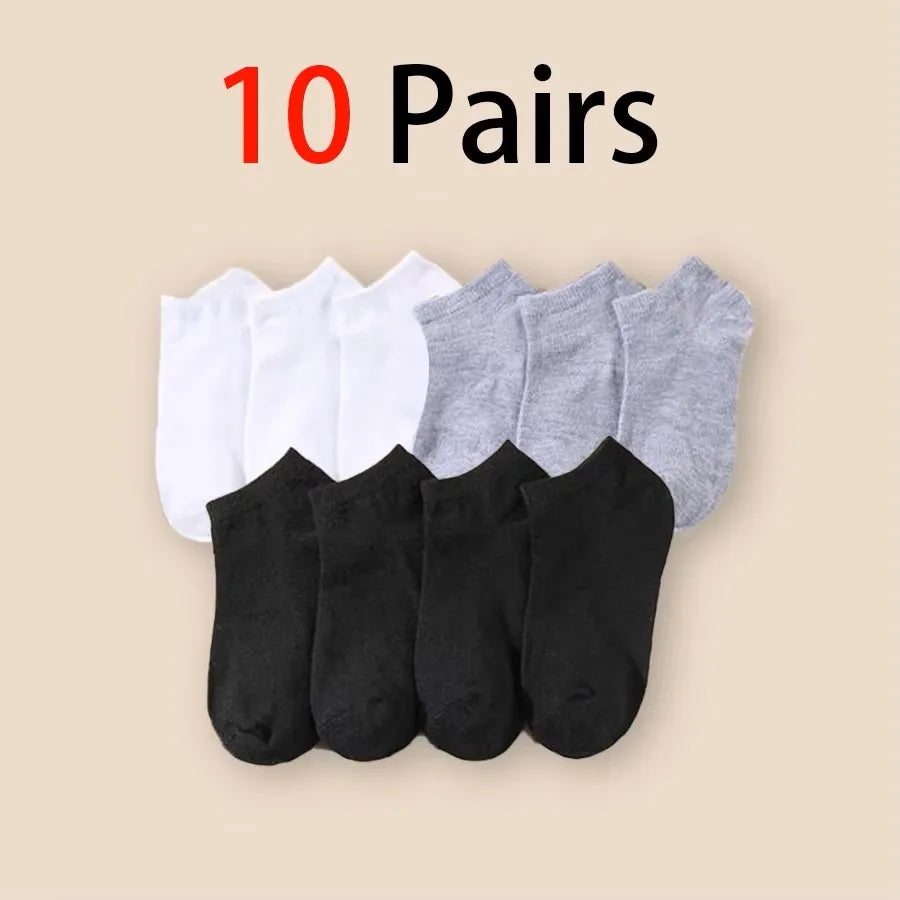 10/20/30/40/50 Pairs Of Breathable Deodorant Men's Low Cut Ankle Socks - Sweat Wicking And Comfortable Summer Wear