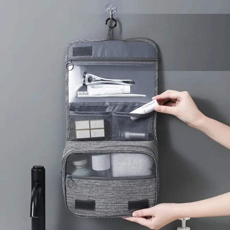 1pc Foldable Toiletry Bag Organizer Hanging Storage Bag Bathroom Makeup Bag Case Travel Dry And Wet Separation Cosmetic Bag