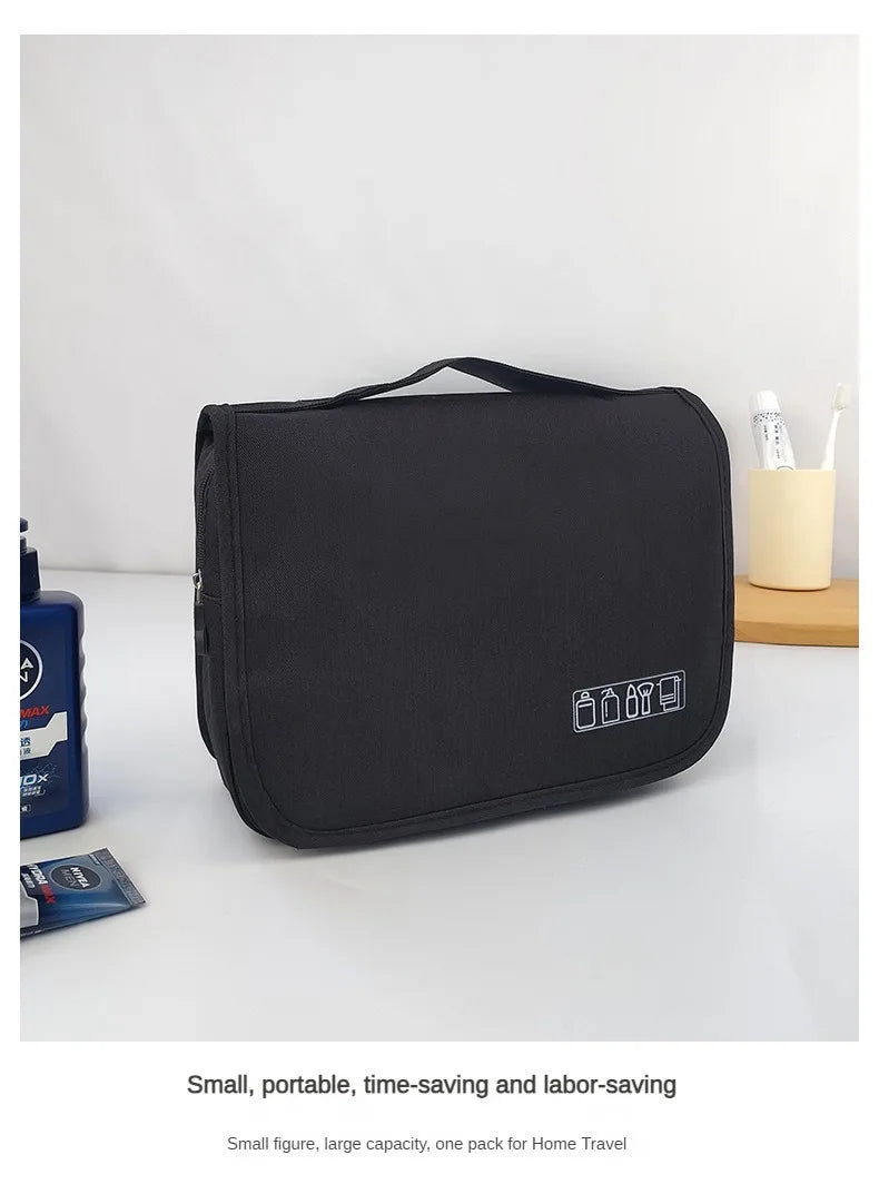 1pc Foldable Toiletry Bag Organizer Hanging Storage Bag Bathroom Makeup Bag Case Travel Dry And Wet Separation Cosmetic Bag